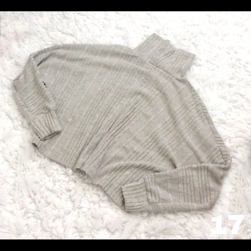 Grey turtle neck cropped Top sweater.